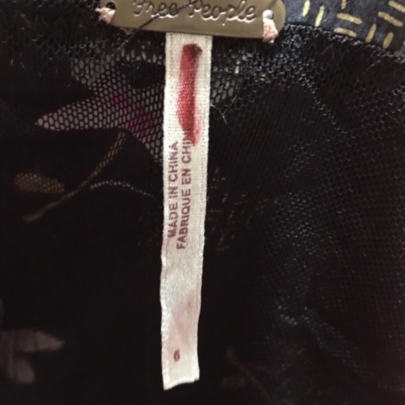 Free People Deep V-neck Silk Tule Floral Dress - Picture 6 of 8